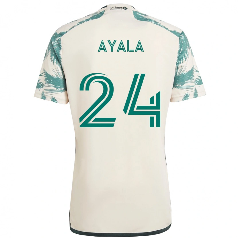 Danxen Homme Maillot David Ayala #24 Beige Vert Tenues Extérieur 2025/26 T-Shirt