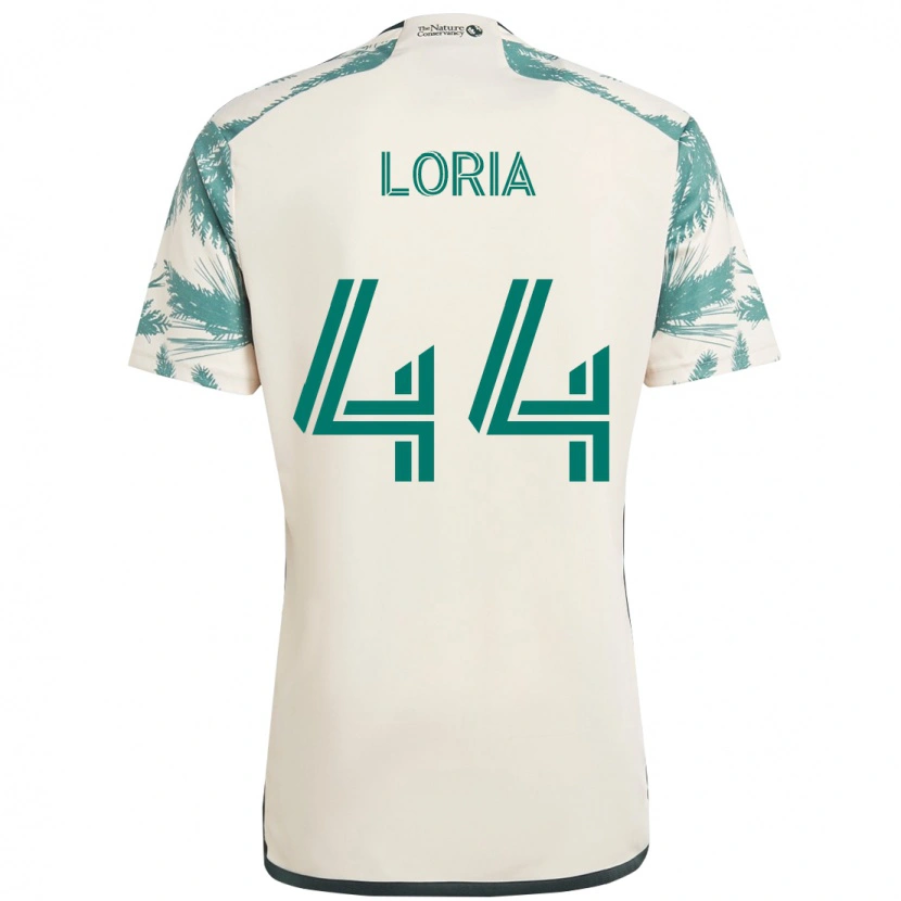 Danxen Homme Maillot Marvin Loría #44 Beige Vert Tenues Extérieur 2025/26 T-Shirt
