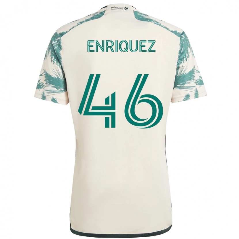 Danxen Homme Maillot Adolfo Enriquez #46 Beige Vert Tenues Extérieur 2025/26 T-Shirt
