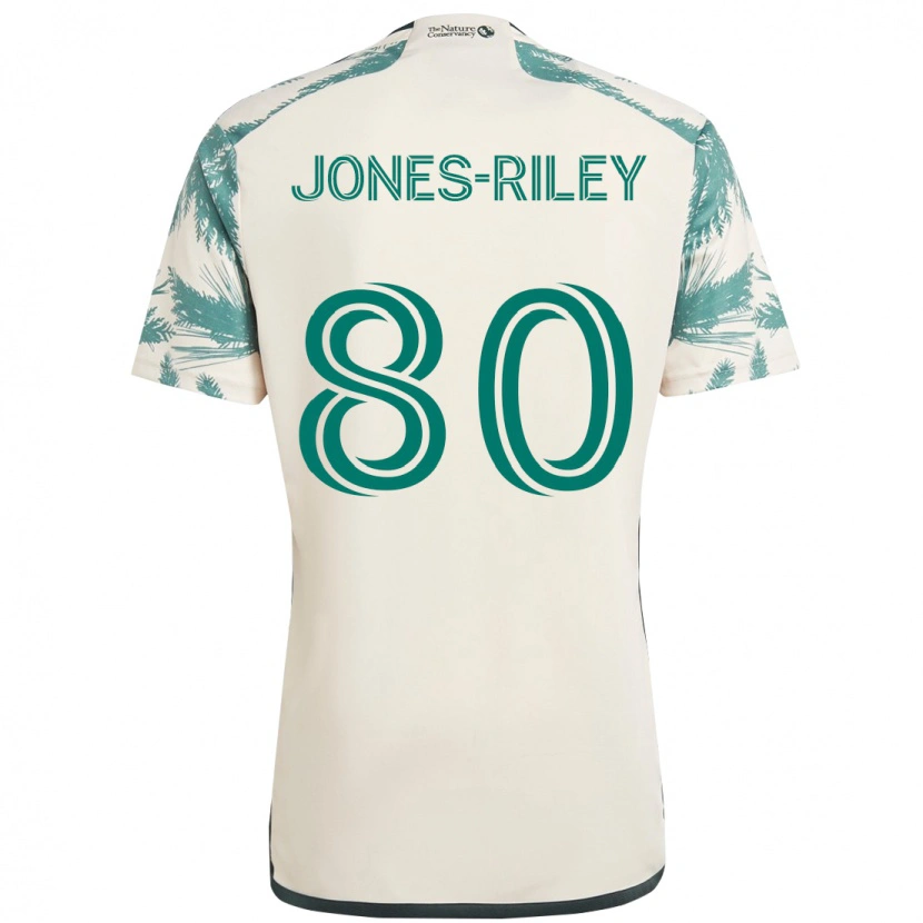Danxen Homme Maillot Jaden Jones-Riley #80 Beige Vert Tenues Extérieur 2025/26 T-Shirt
