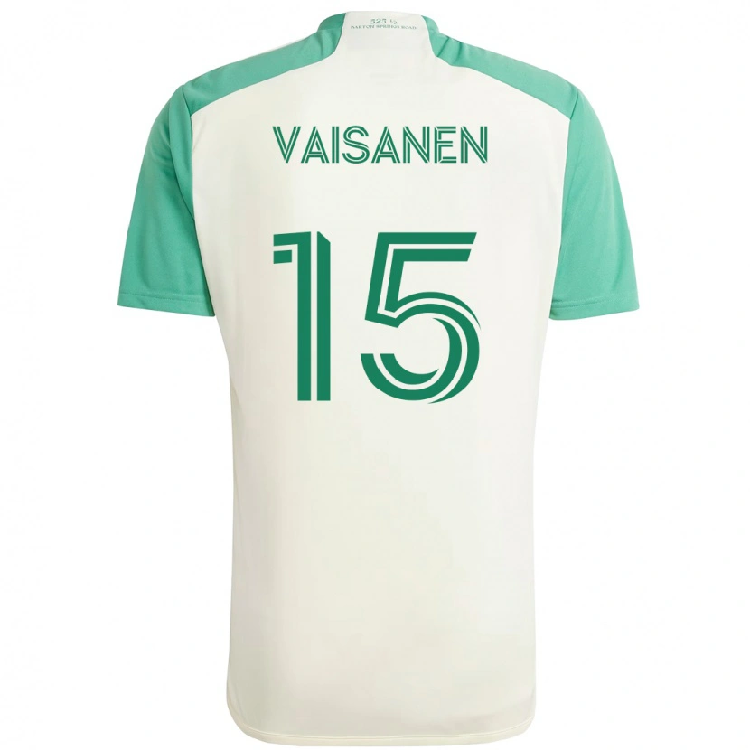 Danxen Homme Maillot Leo Väisänen #15 Vert Noir Tenues Extérieur 2025/26 T-Shirt