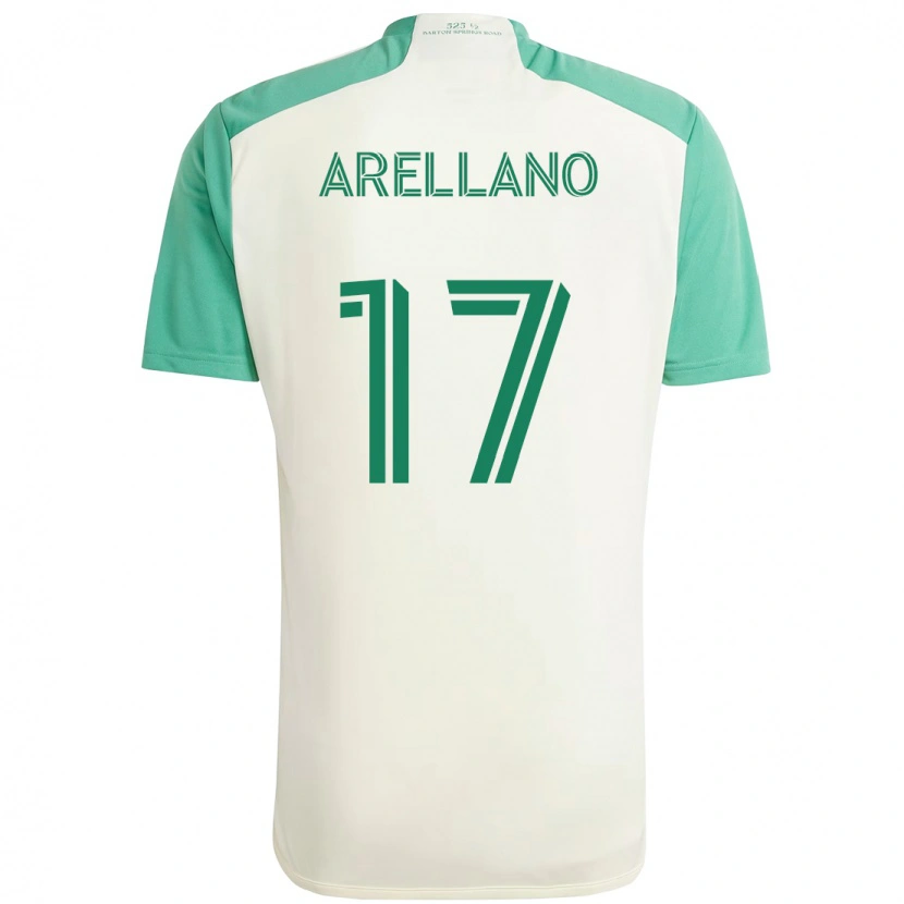 Danxen Homme Maillot Bryan Arellano #17 Blanc Vert Tenues Extérieur 2025/26 T-Shirt