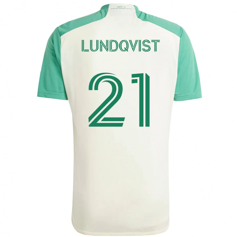 Danxen Homme Maillot Adam Lundqvist #21 Vert Noir Tenues Extérieur 2025/26 T-Shirt
