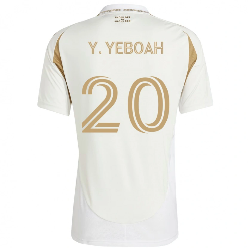 Danxen Homme Maillot Yaw Yeboah #20 Blanc Marron Tenues Extérieur 2025/26 T-Shirt