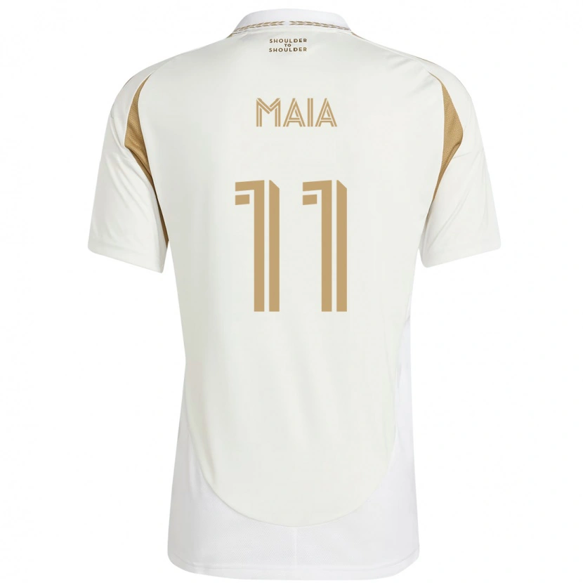 Danxen Homme Maillot Matheus Maia #11 Blanc Marron Tenues Extérieur 2025/26 T-Shirt