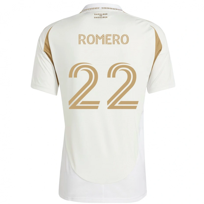 Danxen Homme Maillot Abraham Romero #22 Blanc Marron Tenues Extérieur 2025/26 T-Shirt