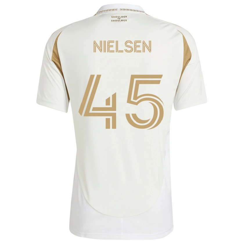 Danxen Homme Maillot Kenny Nielsen #45 Blanc Marron Tenues Extérieur 2025/26 T-Shirt