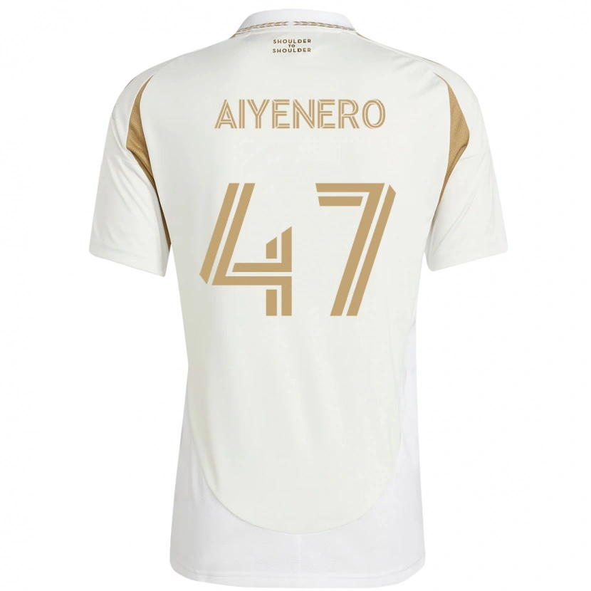 Danxen Homme Maillot Marius Aiyenero #47 Blanc Marron Tenues Extérieur 2025/26 T-Shirt