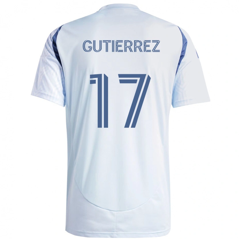 Danxen Homme Maillot Brian Gutiérrez #17 Bleu Ciel Clair Bleu Tenues Extérieur 2025/26 T-Shirt