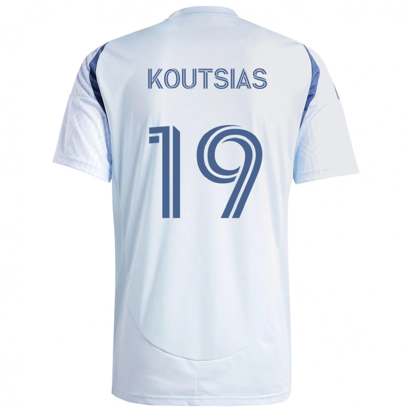 Danxen Homme Maillot Georgios Koutsias #19 Bleu Ciel Clair Bleu Tenues Extérieur 2025/26 T-Shirt