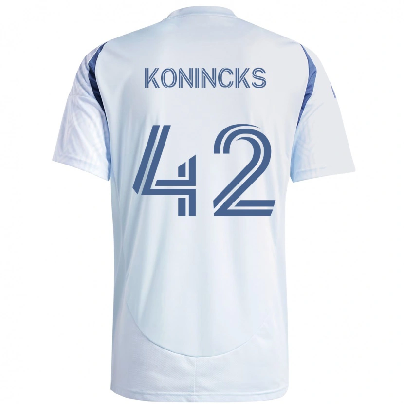 Danxen Homme Maillot Diego Konincks #42 Rouge Blanc Tenues Extérieur 2025/26 T-Shirt