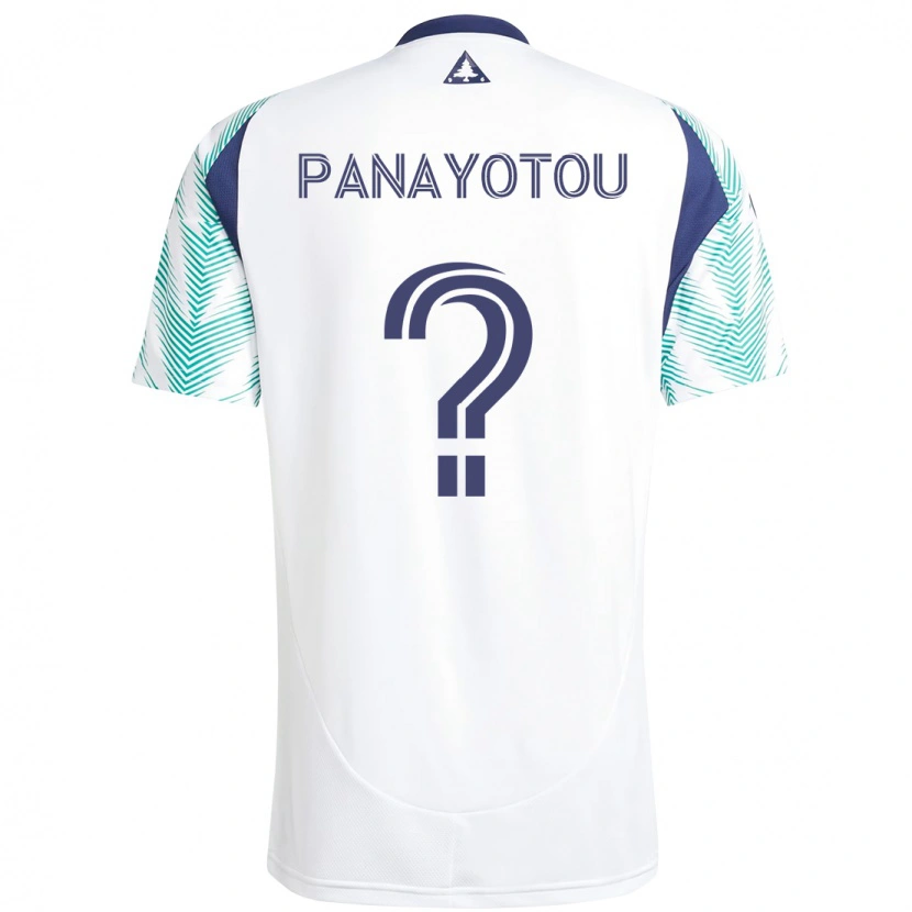 Danxen Homme Maillot Jack Panayotou #0 Blanc Bleu Tenues Extérieur 2025/26 T-Shirt