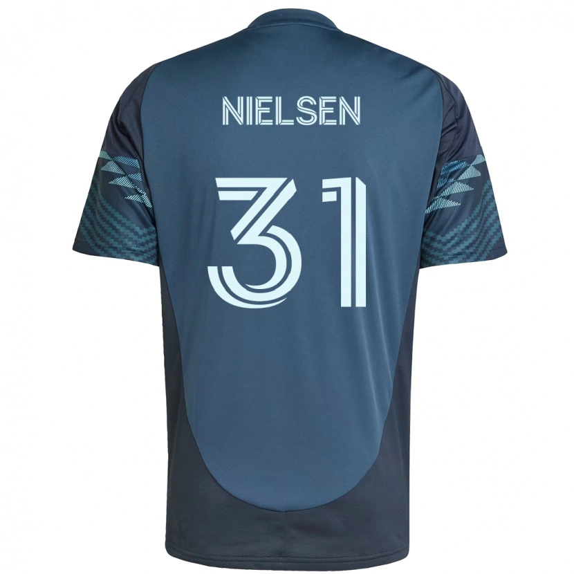 Danxen Homme Maillot Madeline Nielsen #31 Bleu Clair Tenues Extérieur 2025/26 T-Shirt