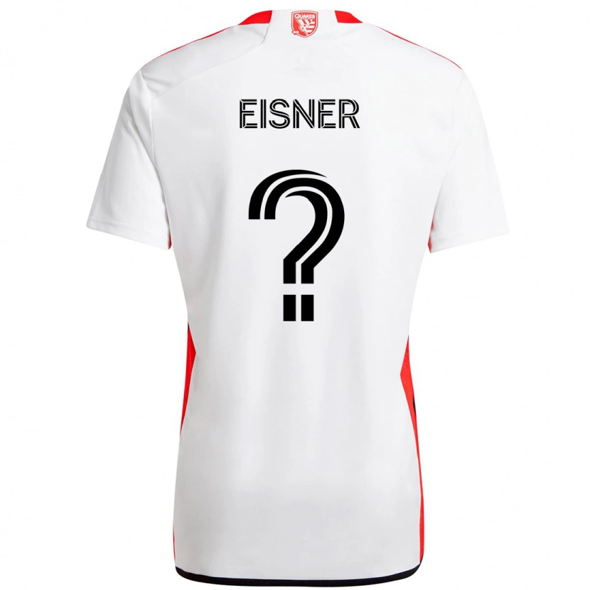 Danxen Homme Maillot Wilson Eisner #0 Blanc Rouge Tenues Extérieur 2025/26 T-Shirt