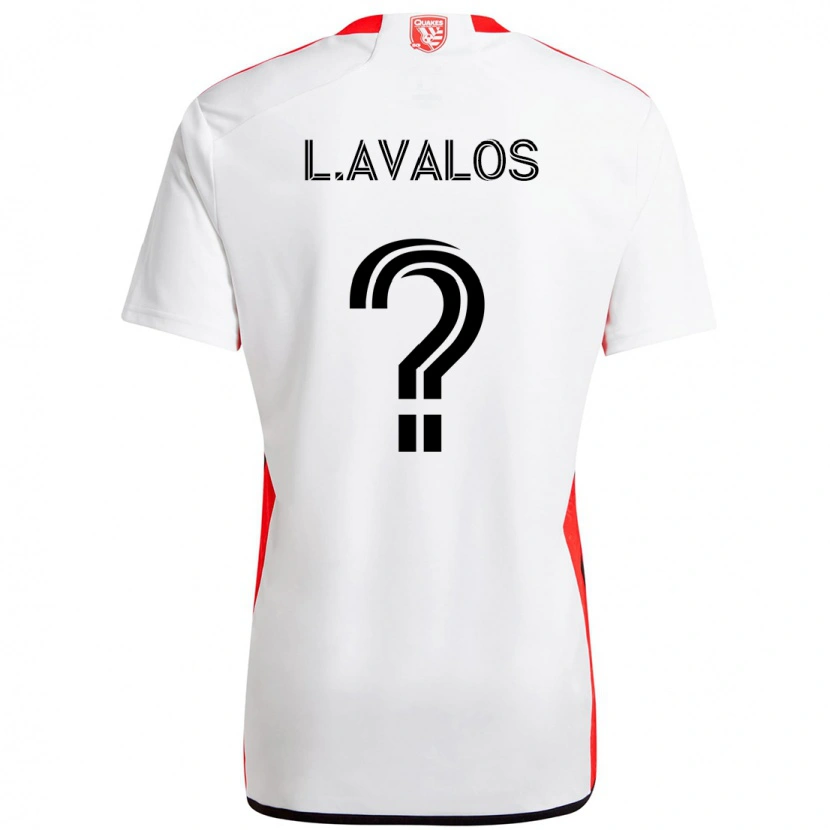 Danxen Homme Maillot Lorenzo Avalos #0 Blanc Rouge Tenues Extérieur 2025/26 T-Shirt