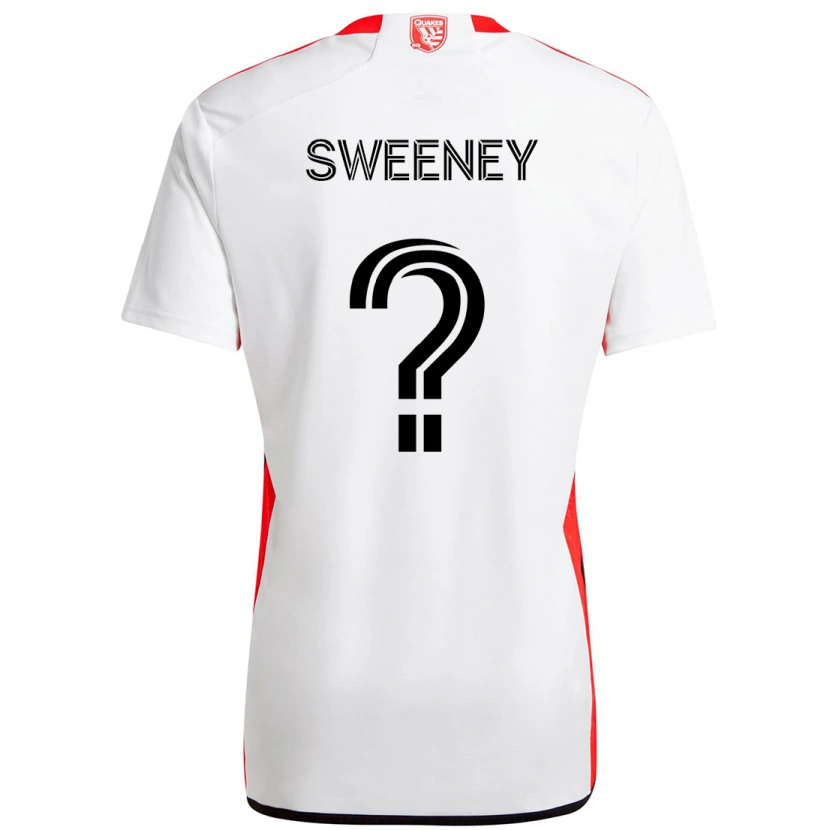 Danxen Homme Maillot D Sweeney #0 Blanc Rouge Tenues Extérieur 2025/26 T-Shirt