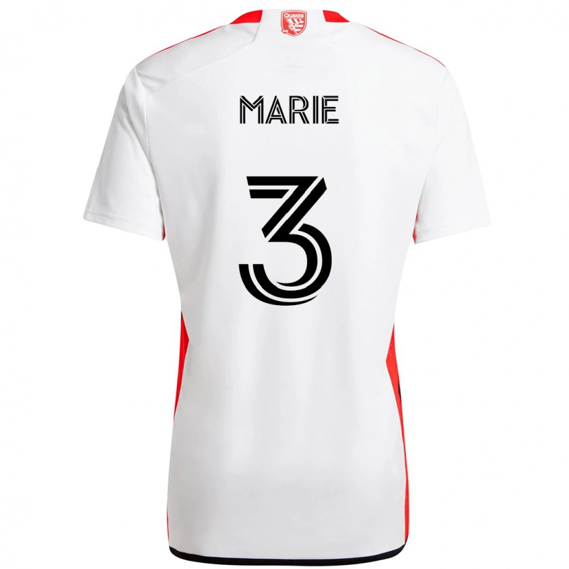 Danxen Homme Maillot Paul Marie #3 Blanc Rouge Tenues Extérieur 2025/26 T-Shirt
