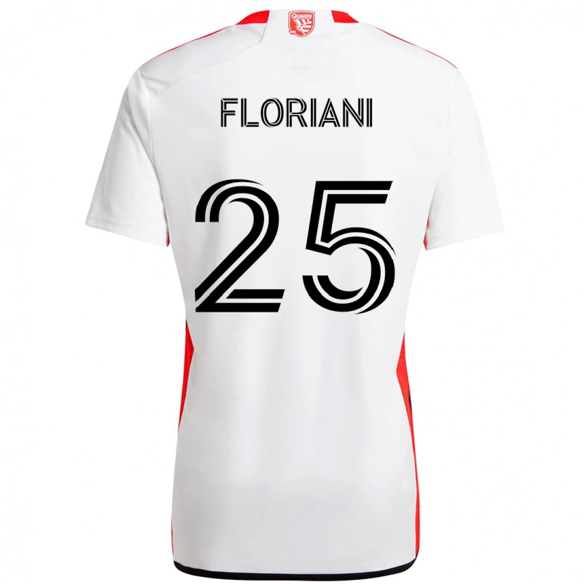 Danxen Homme Maillot Max Floriani #25 Blanc Rouge Tenues Extérieur 2025/26 T-Shirt