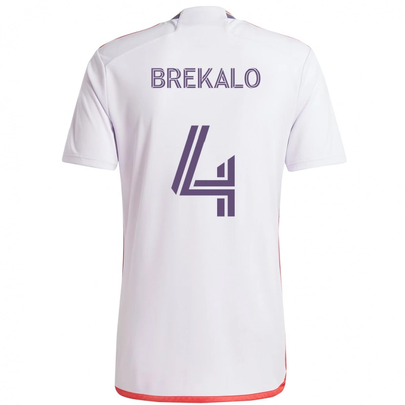 Danxen Homme Maillot David Brekalo #4 Violet Blanc Tenues Extérieur 2025/26 T-Shirt