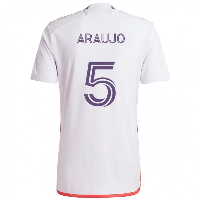 Danxen Homme Maillot César Araújo #5 Violet Blanc Tenues Extérieur 2025/26 T-Shirt