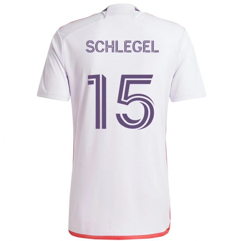 Danxen Homme Maillot Rodrigo Schlegel #15 Violet Blanc Tenues Extérieur 2025/26 T-Shirt