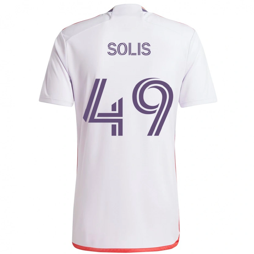 Danxen Homme Maillot Jhon Solís #49 Blanc Violet Tenues Extérieur 2025/26 T-Shirt