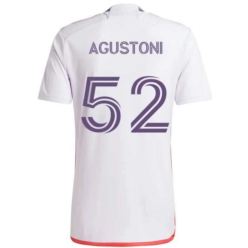 Danxen Homme Maillot Gonzalo Agustoni #52 Blanc Violet Tenues Extérieur 2025/26 T-Shirt