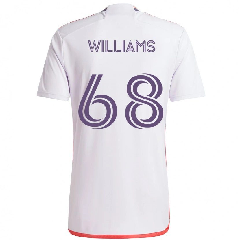 Danxen Homme Maillot Thomas Williams #68 Violet Blanc Tenues Extérieur 2025/26 T-Shirt