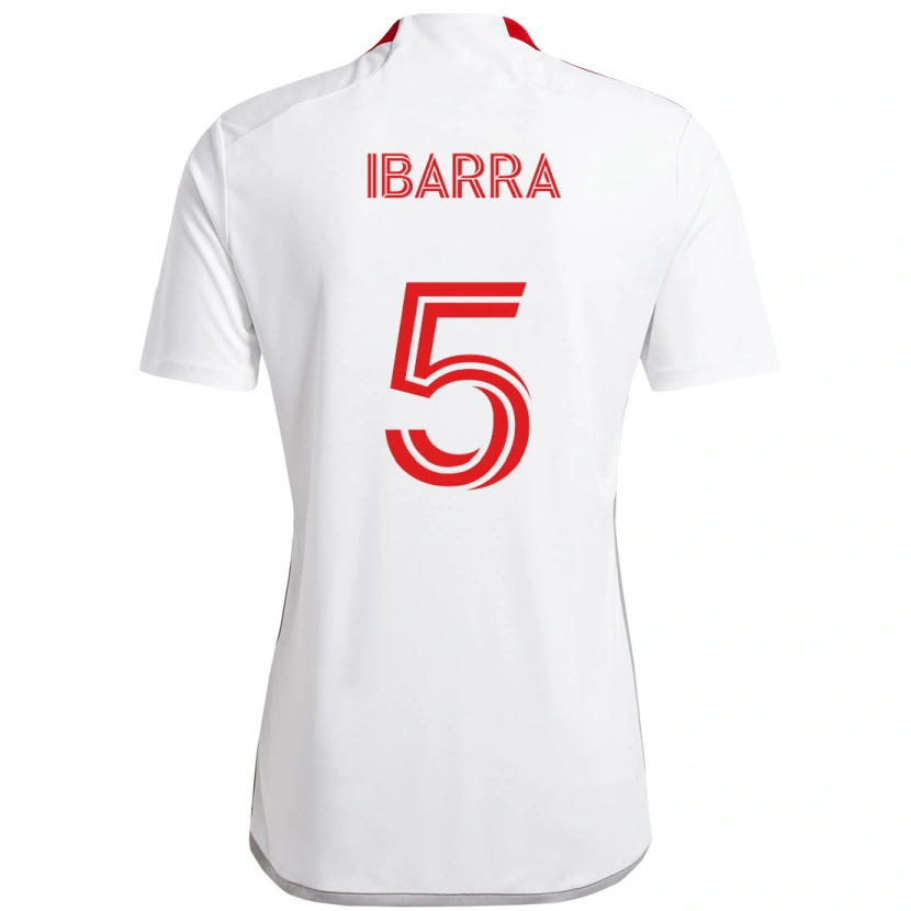 Danxen Homme Maillot Franco Ibarra #5 Rouge Blanc Tenues Extérieur 2025/26 T-Shirt