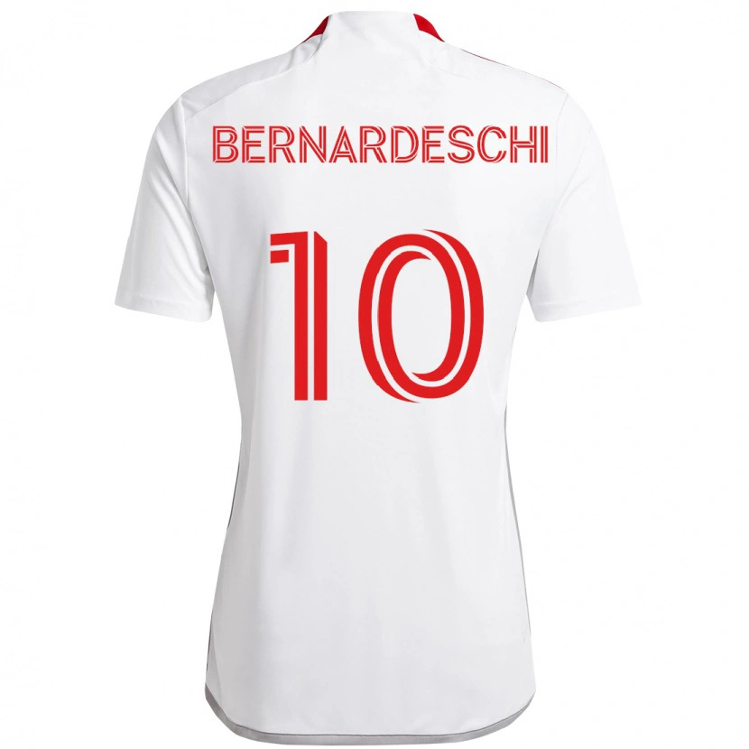 Danxen Homme Maillot Federico Bernardeschi #10 Rouge Blanc Tenues Extérieur 2025/26 T-Shirt
