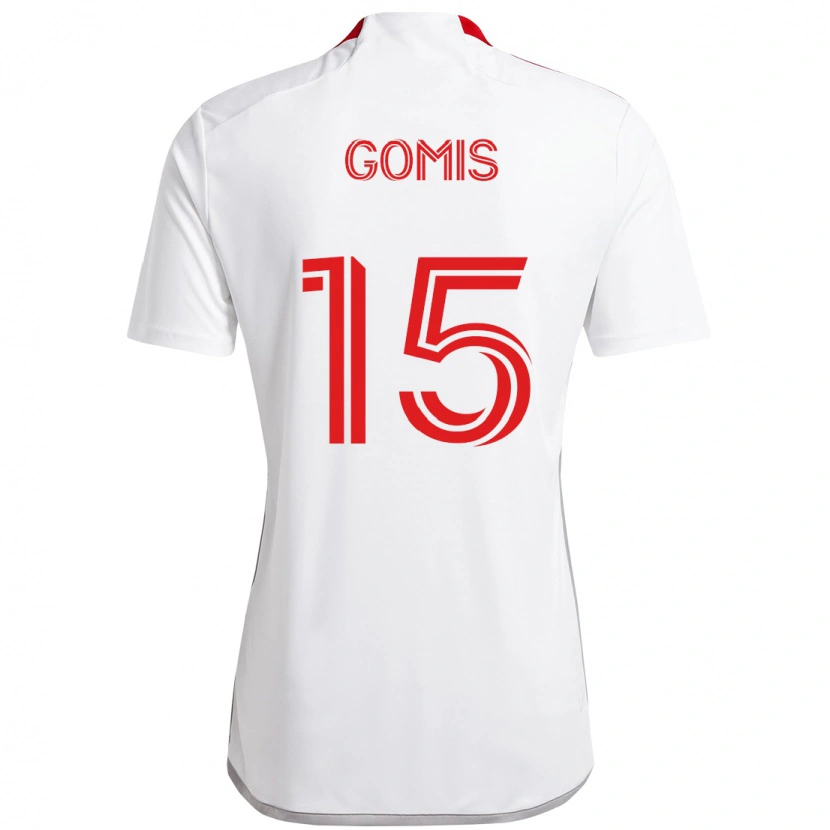 Danxen Homme Maillot Nicksoen Gomis #15 Rouge Blanc Tenues Extérieur 2025/26 T-Shirt