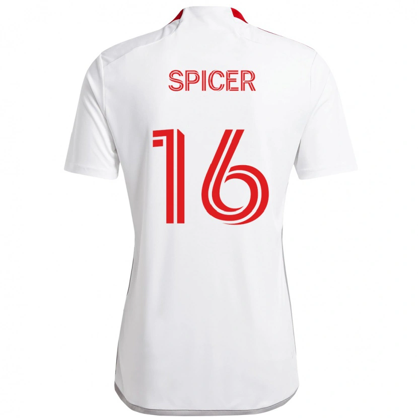 Danxen Homme Maillot Tyrese Spicer #16 Rouge Blanc Tenues Extérieur 2025/26 T-Shirt