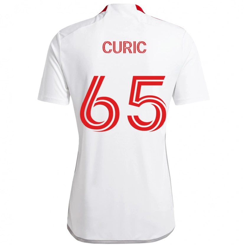 Danxen Homme Maillot Antony Curic #65 Rouge Blanc Tenues Extérieur 2025/26 T-Shirt