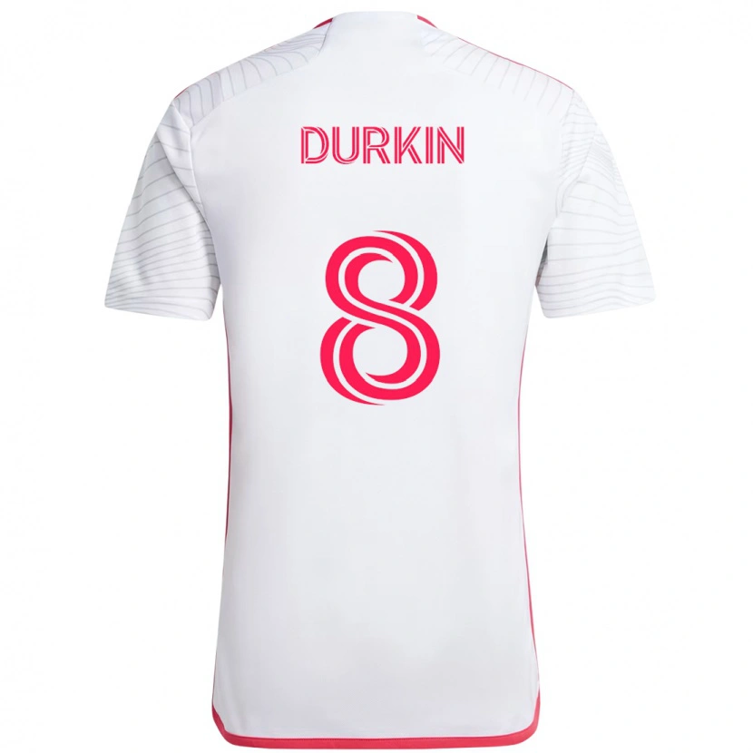 Danxen Homme Maillot Chris Durkin #8 Magenta Blanc Tenues Extérieur 2025/26 T-Shirt