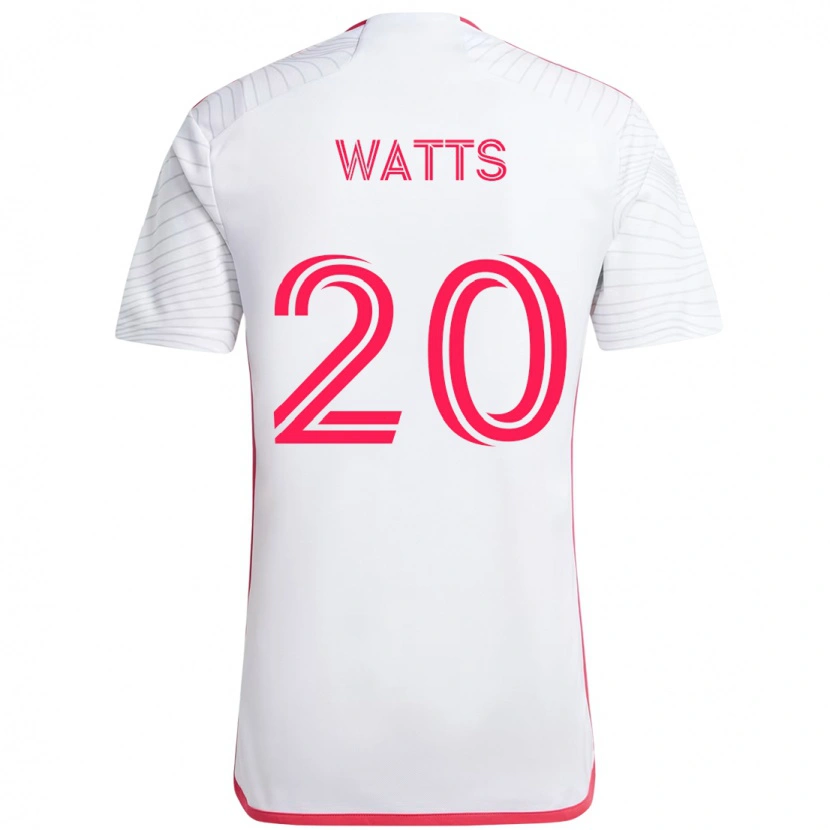 Danxen Homme Maillot Akil Watts #20 Magenta Blanc Tenues Extérieur 2025/26 T-Shirt