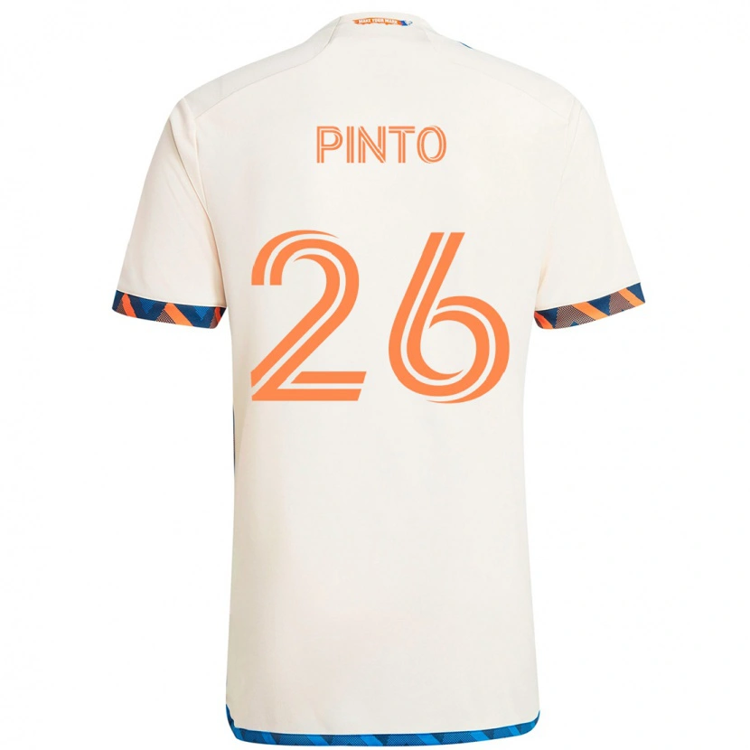 Danxen Homme Maillot Malik Pinto #26 Bleu Foncé Orange Tenues Extérieur 2025/26 T-Shirt