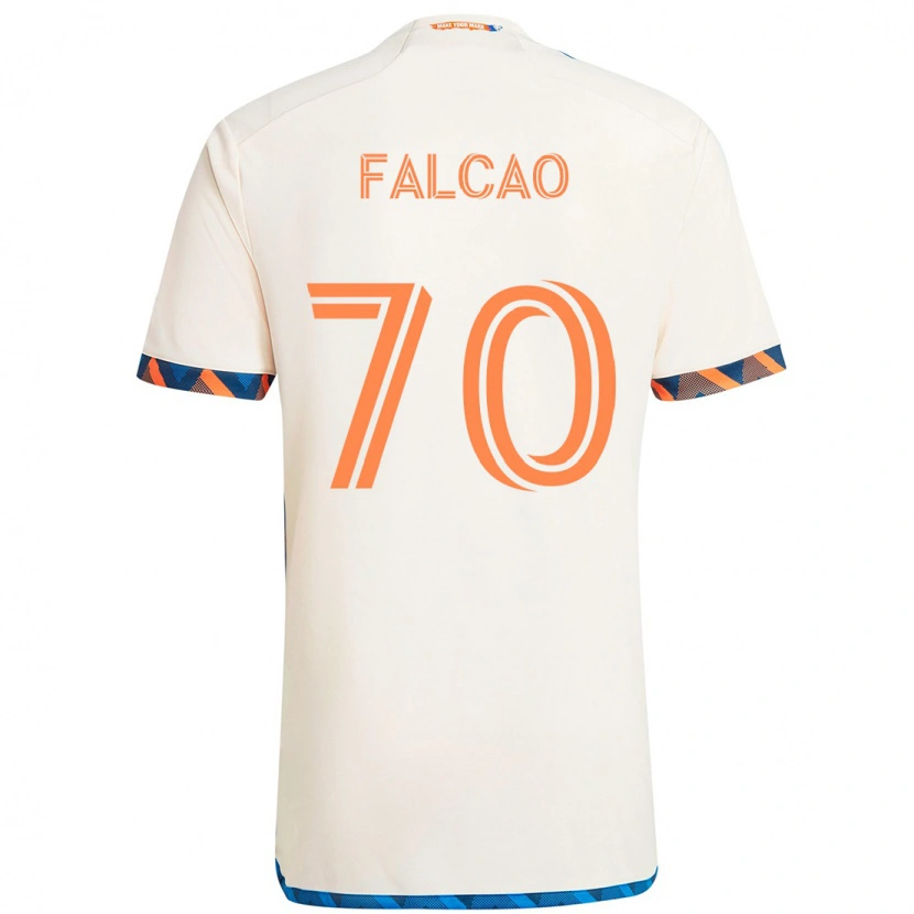Danxen Homme Maillot Kiano Falcao #70 Blanc Bleu Orange Tenues Extérieur 2025/26 T-Shirt