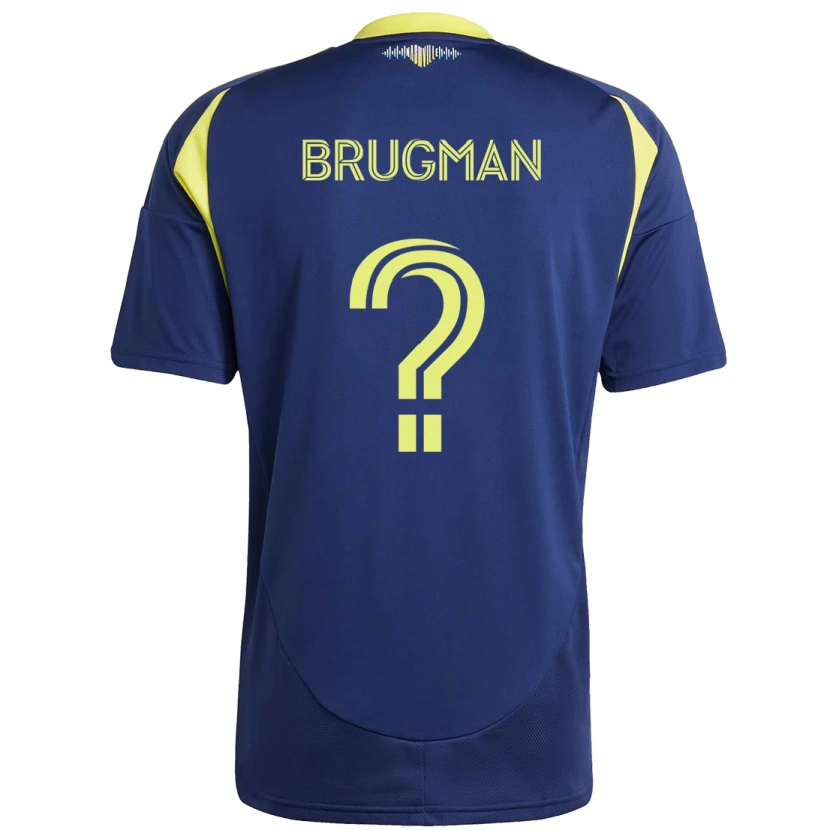 Danxen Homme Maillot Gastón Brugman #0 Bleu Marine Jaune Tenues Extérieur 2025/26 T-Shirt