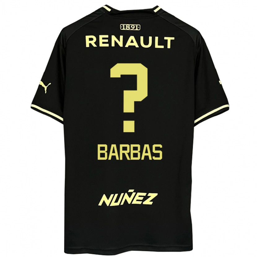Danxen Homme Maillot Germán Barbas #0 Noir Jaune Tenues Extérieur 2025/26 T-Shirt
