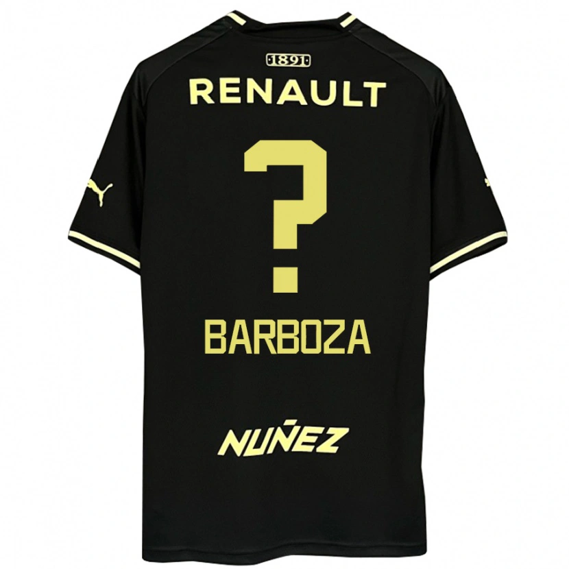 Danxen Homme Maillot Brian Barboza #0 Noir Jaune Tenues Extérieur 2025/26 T-Shirt