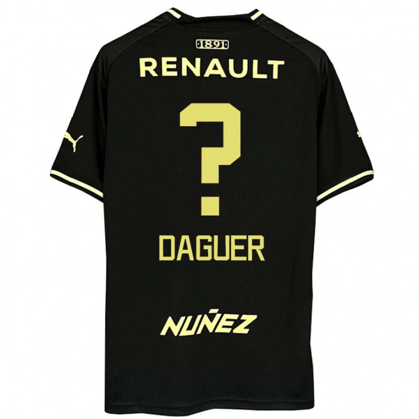 Danxen Homme Maillot Julio Daguer #0 Noir Jaune Tenues Extérieur 2025/26 T-Shirt