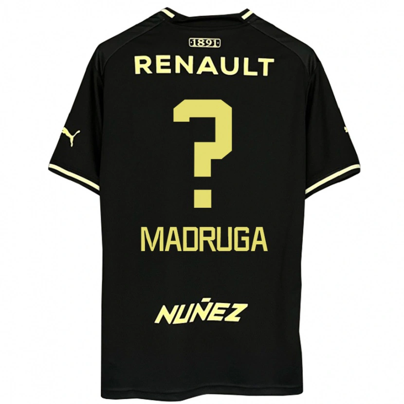 Danxen Homme Maillot Andrés Madruga #0 Noir Jaune Tenues Extérieur 2025/26 T-Shirt