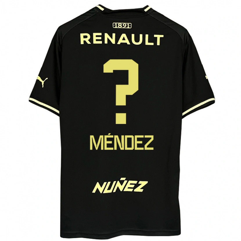 Danxen Homme Maillot Diego Méndez #0 Noir Jaune Tenues Extérieur 2025/26 T-Shirt