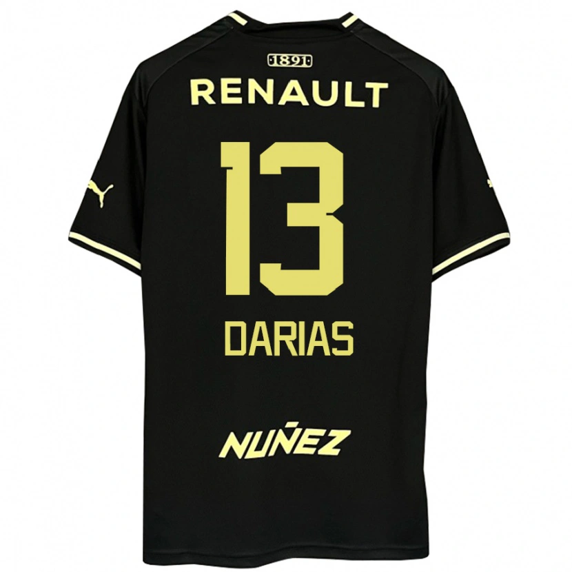 Danxen Homme Maillot Eduardo Darias #13 Jaune Noir Tenues Extérieur 2025/26 T-Shirt