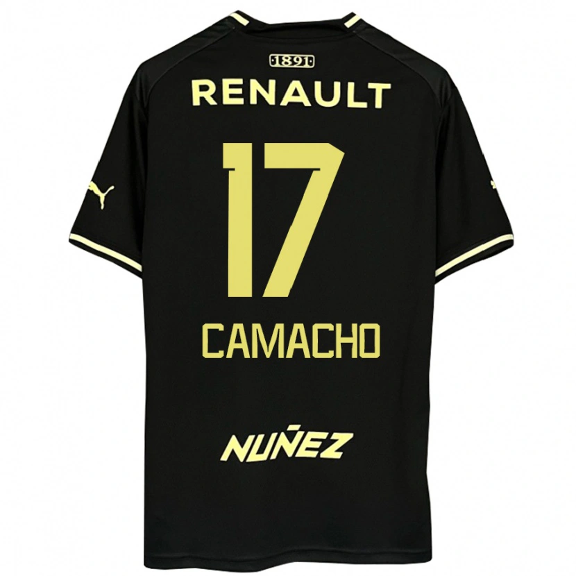 Danxen Homme Maillot Sebastián Camacho #17 Jaune Noir Tenues Extérieur 2025/26 T-Shirt
