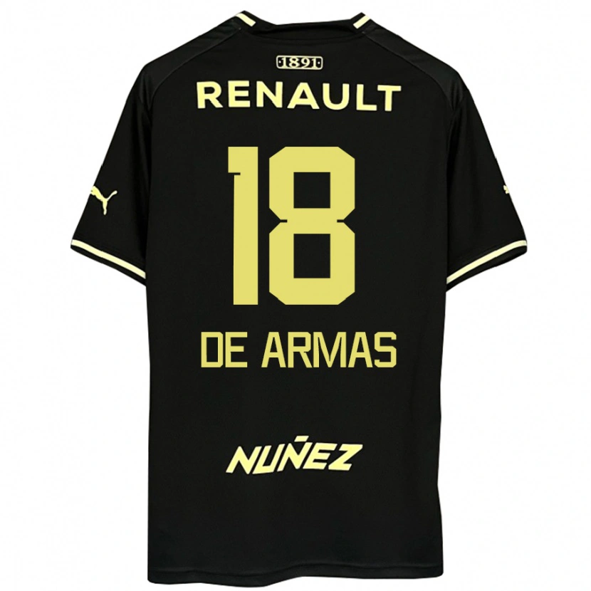 Danxen Homme Maillot Nahuel De Armas #18 Jaune Noir Tenues Extérieur 2025/26 T-Shirt