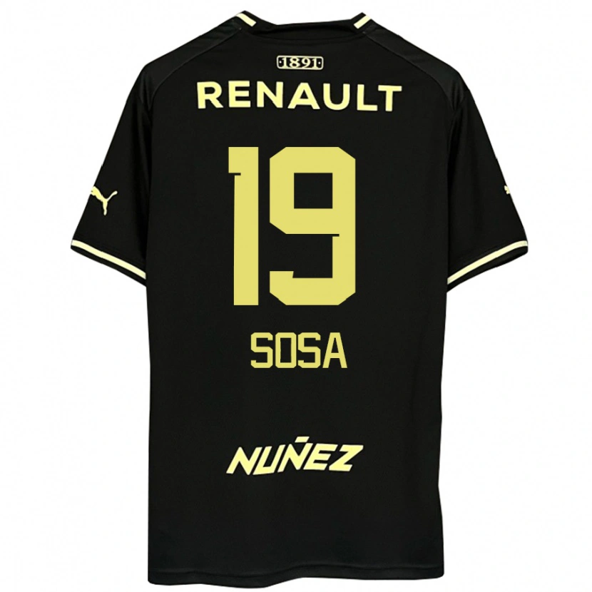 Danxen Homme Maillot Diego Sosa #19 Jaune Noir Tenues Extérieur 2025/26 T-Shirt