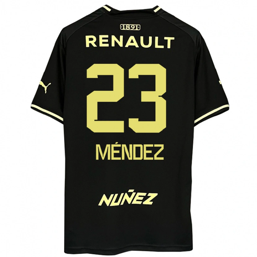Danxen Homme Maillot Javier Méndez #23 Jaune Noir Tenues Extérieur 2025/26 T-Shirt