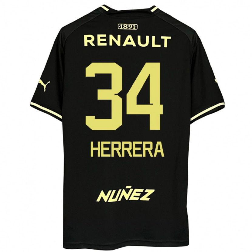 Danxen Homme Maillot Nahuel Herrera #34 Jaune Noir Tenues Extérieur 2025/26 T-Shirt