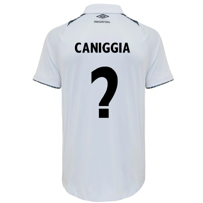 Danxen Homme Maillot Lucas Caniggia #0 Blanc Bleu Tenues Extérieur 2025/26 T-Shirt